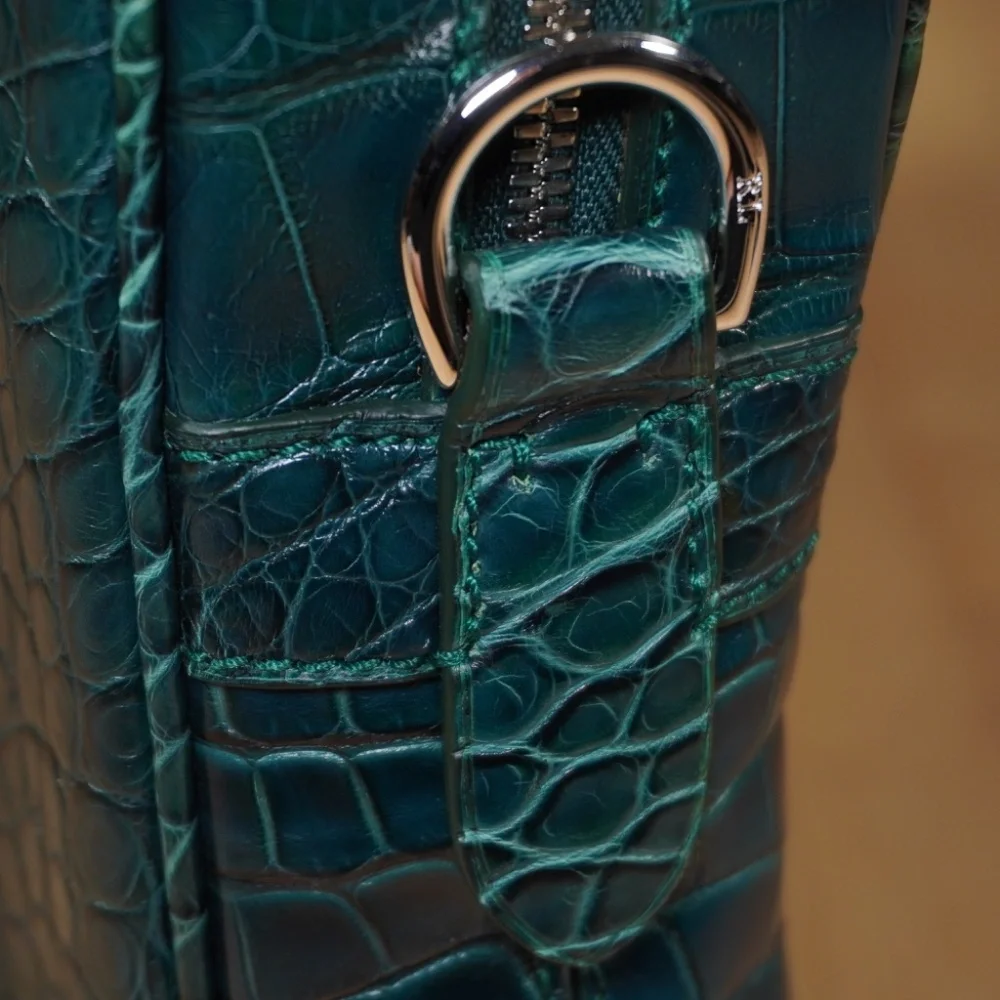 Ralph Lauren Purple Label Alligator Briefcase Emerald OS Brand New - Picture 8 of 16